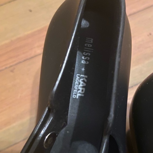 MELISSA + Karl Lagerfield Black Jelly Pump Heel 9 - Picture 5 of 8